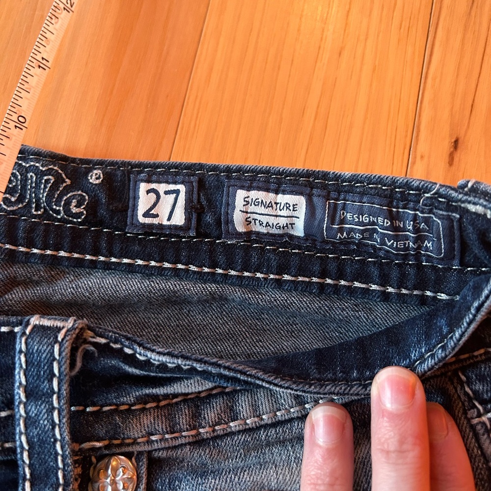 Miss Me Dark Blue Jeans with Contrast Stitching - Picture 5 of 10